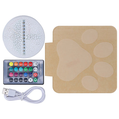 LED Night Light 16 Colors Four Lighting Modes Remote Control 3 Dimensions Little Feet Night Light for Kids Bedroom