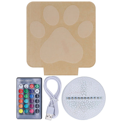 LED Night Light 16 Colors Four Lighting Modes Remote Control 3 Dimensions Little Feet Night Light for Kids Bedroom