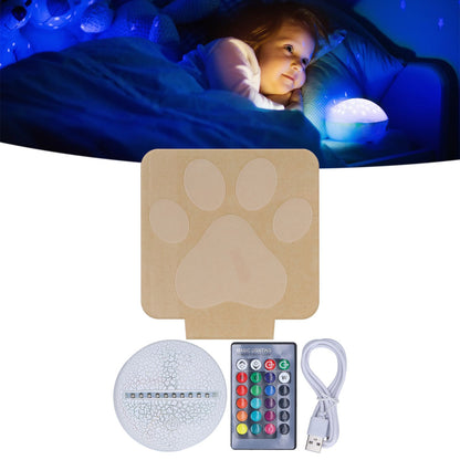 LED Night Light 16 Colors Four Lighting Modes Remote Control 3 Dimensions Little Feet Night Light for Kids Bedroom