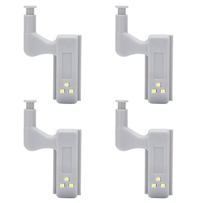 10 Sets Hinge LED Light High Brightness ABS Cabinet Hinge Light with 3 LED Lamp Beads Hinge Lights for Wardrobe CabinetWhite Light