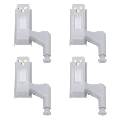 10 Sets Hinge LED Light High Brightness ABS Cabinet Hinge Light with 3 LED Lamp Beads Hinge Lights for Wardrobe CabinetWhite Light
