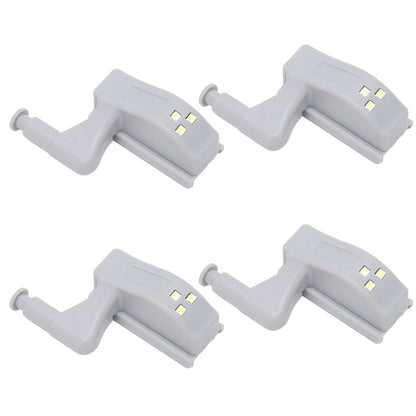 10 Sets Hinge LED Light High Brightness ABS Cabinet Hinge Light with 3 LED Lamp Beads Hinge Lights for Wardrobe CabinetWhite Light