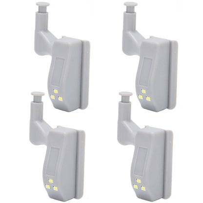 10 Sets Hinge LED Light High Brightness ABS Cabinet Hinge Light with 3 LED Lamp Beads Hinge Lights for Wardrobe CabinetWhite Light