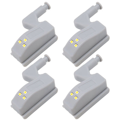 10 Sets Hinge LED Light High Brightness ABS Cabinet Hinge Light with 3 LED Lamp Beads Hinge Lights for Wardrobe CabinetWarm Light