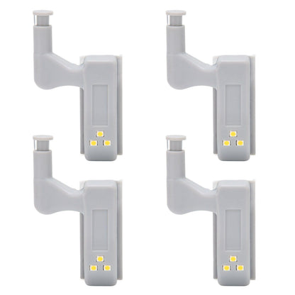 10 Sets Hinge LED Light High Brightness ABS Cabinet Hinge Light with 3 LED Lamp Beads Hinge Lights for Wardrobe CabinetWarm Light
