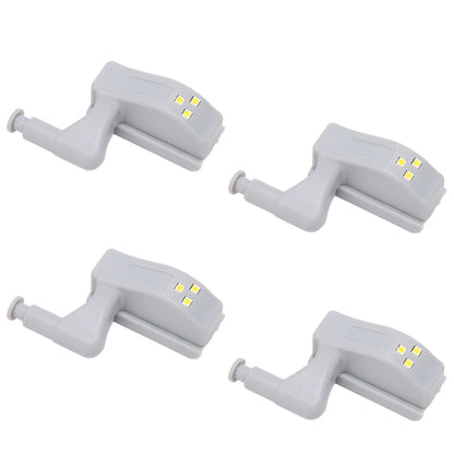10 Sets Hinge LED Light High Brightness ABS Cabinet Hinge Light with 3 LED Lamp Beads Hinge Lights for Wardrobe CabinetWarm Light