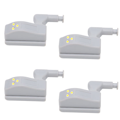 10 Sets Hinge LED Light High Brightness ABS Cabinet Hinge Light with 3 LED Lamp Beads Hinge Lights for Wardrobe CabinetWarm Light