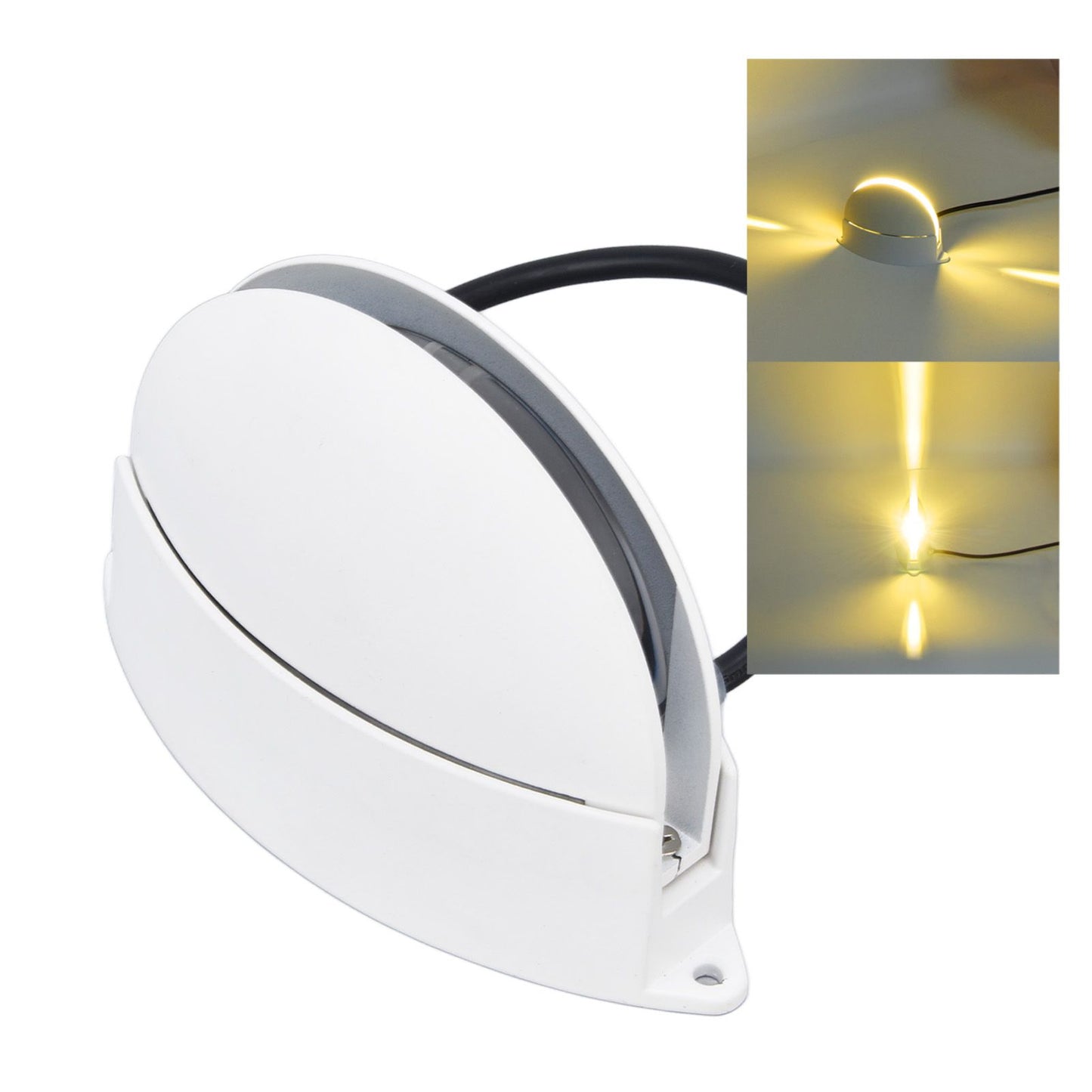 Window Sill Lamp 180° Luminous Semicircular LED Wall Light for Hallway Corridor Living Room AC85‑265V Warm Light