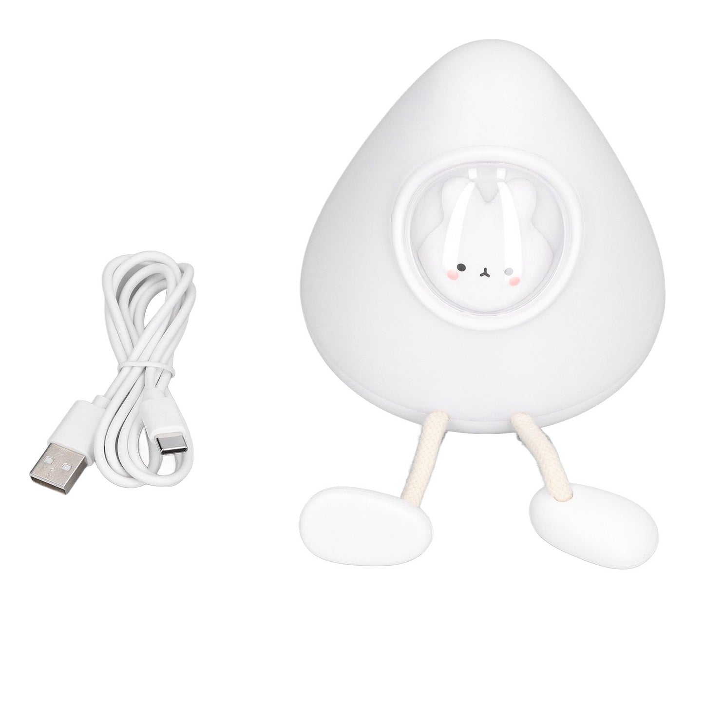 Kids Night Light Space Capsule Design Cute Soft Warm Light Dual Mode Easy Control Baby Night Light for Bedroom Office Bunny