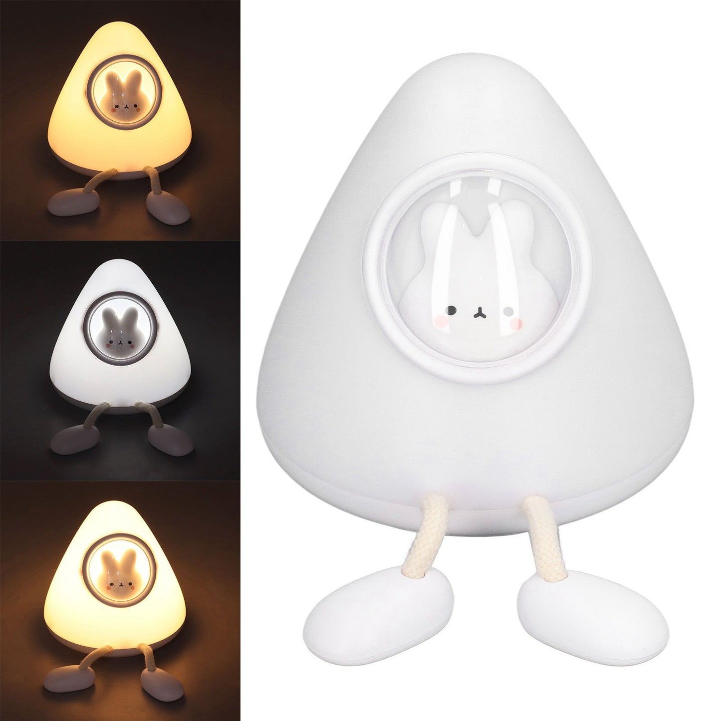 Kids Night Light Space Capsule Design Cute Soft Warm Light Dual Mode Easy Control Baby Night Light for Bedroom Office Bunny