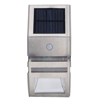 Solar Wall Lamp PIR Human Body Induction High Sensitivity White Light 40LM Stainless Steel Solar Wall Light
