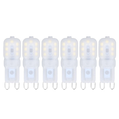 6Pcs G9 LED Light Bulbs Dimmable 3W Energy Saving 360 Degree Light Light Bulb for Ceiling Lamps and Pendant Lamps White Light 110-140V