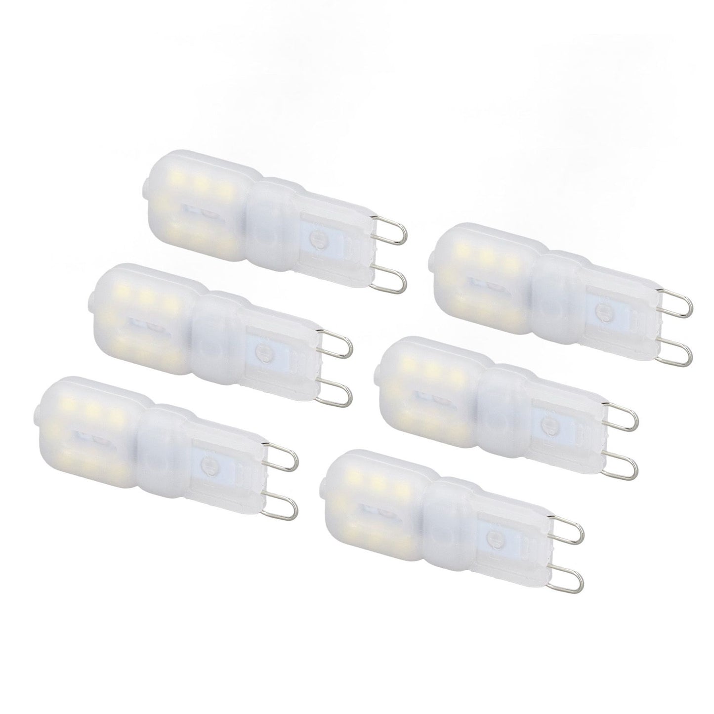 6Pcs G9 LED Light Bulbs Dimmable 3W Energy Saving 360 Degree Light Light Bulb for Ceiling Lamps and Pendant Lamps White Light 110-140V