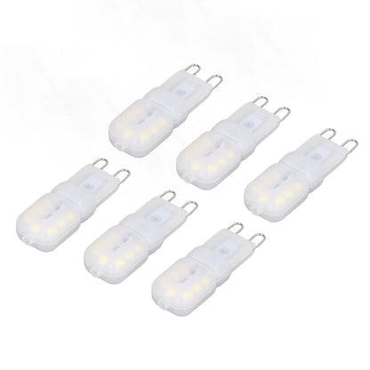 6Pcs G9 LED Light Bulbs Dimmable 3W Energy Saving 360 Degree Light Light Bulb for Ceiling Lamps and Pendant Lamps White Light 110-140V