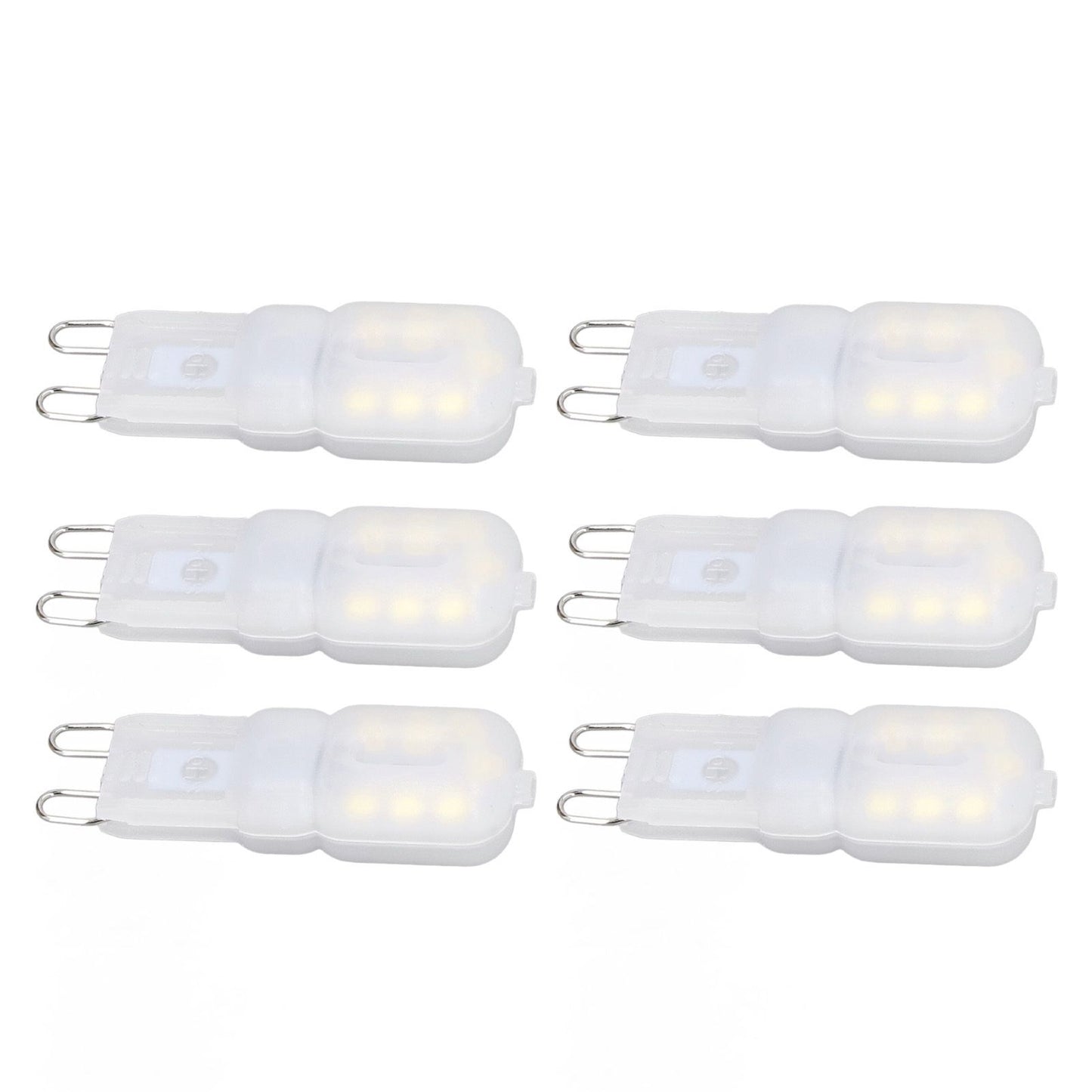6Pcs G9 LED Light Bulbs Dimmable 3W Energy Saving 360 Degree Light Light Bulb for Ceiling Lamps and Pendant Lamps White Light 110-140V