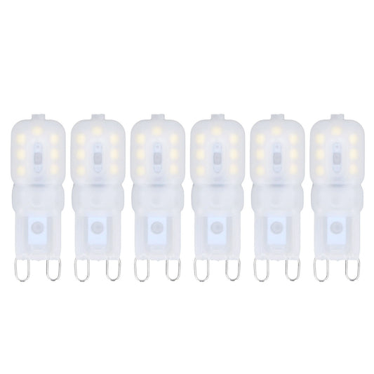 6Pcs G9 LED Light Bulbs Dimmable 3W Energy Saving 360 Degree Light Light Bulb for Ceiling Lamps and Pendant Lamps White Light 220-240V