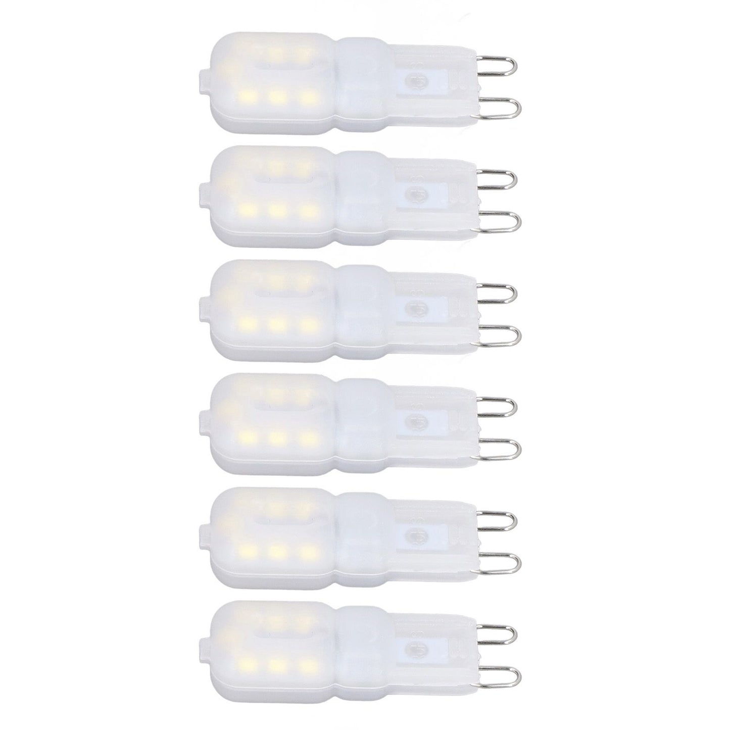 6Pcs G9 LED Light Bulbs Dimmable 3W Energy Saving 360 Degree Light Light Bulb for Ceiling Lamps and Pendant Lamps White Light 220-240V