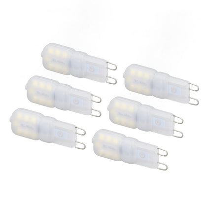 6Pcs G9 LED Light Bulbs Dimmable 3W Energy Saving 360 Degree Light Light Bulb for Ceiling Lamps and Pendant Lamps White Light 220-240V