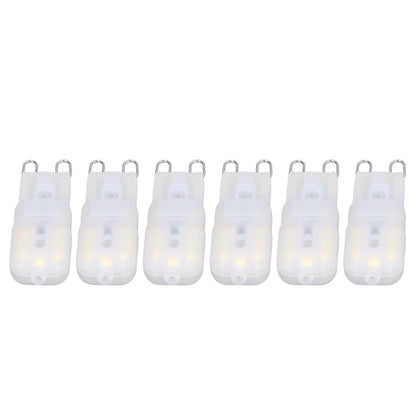 6Pcs G9 LED Light Bulbs Dimmable 3W Energy Saving 360 Degree Light Light Bulb for Ceiling Lamps and Pendant Lamps White Light 220-240V