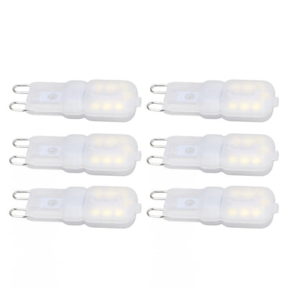 6Pcs G9 LED Light Bulbs Dimmable 3W Energy Saving 360 Degree Light Light Bulb for Ceiling Lamps and Pendant Lamps White Light 220-240V