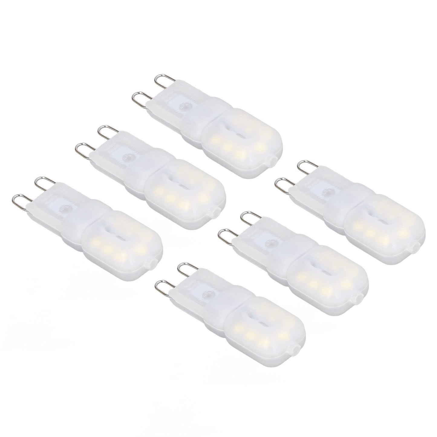 6Pcs G9 LED Light Bulbs Dimmable 3W Energy Saving 360 Degree Light Light Bulb for Ceiling Lamps and Pendant Lamps White Light 220-240V