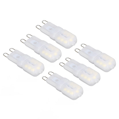 6Pcs G9 LED Light Bulbs Dimmable 3W Energy Saving 360 Degree Light Light Bulb for Ceiling Lamps and Pendant Lamps White Light 220-240V