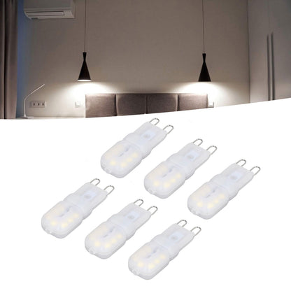6Pcs G9 LED Light Bulbs Dimmable 3W Energy Saving 360 Degree Light Light Bulb for Ceiling Lamps and Pendant Lamps White Light 220-240V