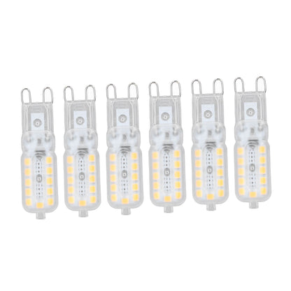 6pcs G9 LED Bulb 5W Transparent Cover 22LED Dimmable G9 Light Bulb for Ceiling Light Wall Light Table Light White Light 220-240V