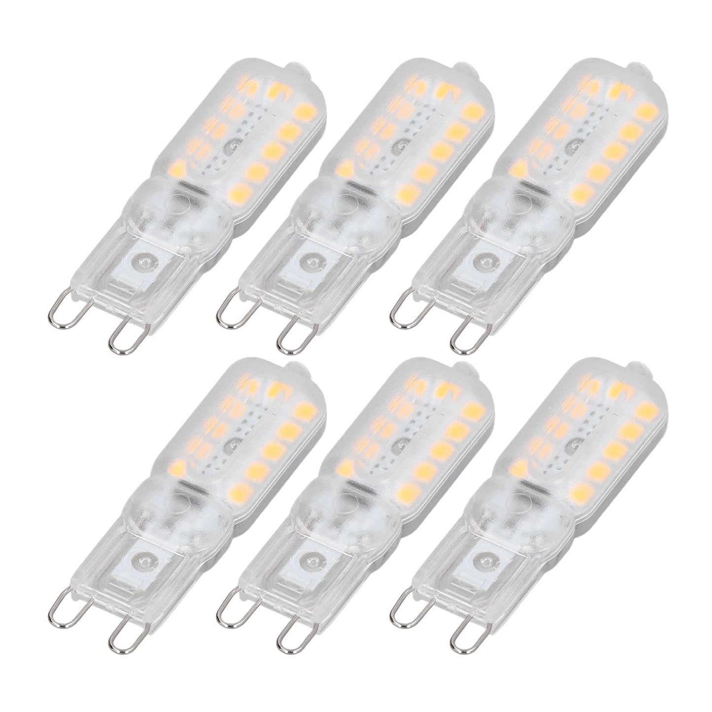 6pcs G9 LED Bulb 5W Transparent Cover 22LED Dimmable G9 Light Bulb for Ceiling Light Wall Light Table Light White Light 220-240V