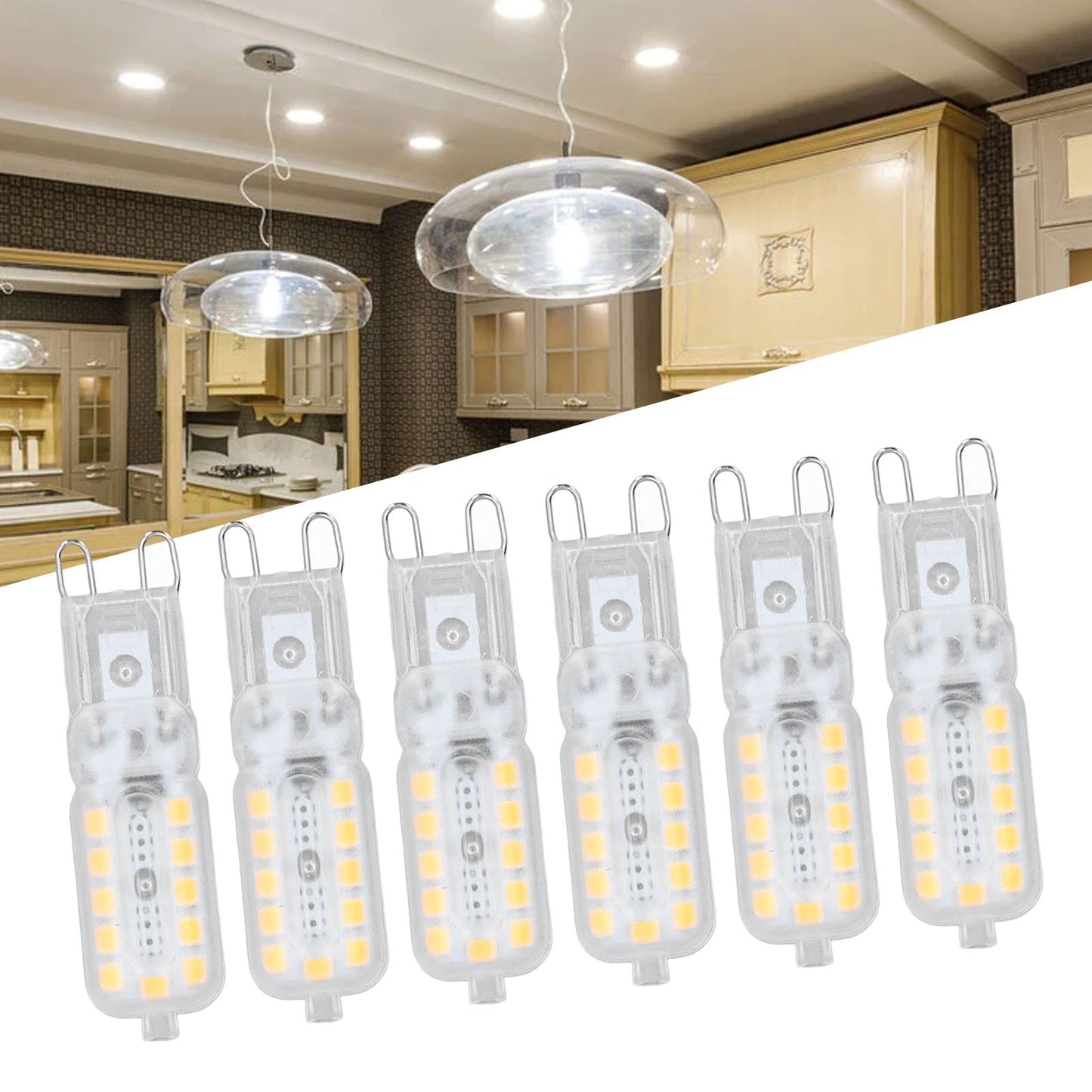 6pcs G9 LED Bulb 5W Transparent Cover 22LED Dimmable G9 Light Bulb for Ceiling Light Wall Light Table Light White Light 220-240V