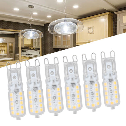 6pcs G9 LED Bulb 5W Transparent Cover 22LED Dimmable G9 Light Bulb for Ceiling Light Wall Light Table Light White Light 220-240V