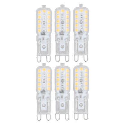 6pcs G9 LED Bulb 5W Transparent Cover 22LED Dimmable G9 Light Bulb for Ceiling Light Wall Light Table Light Natural White 220-240V
