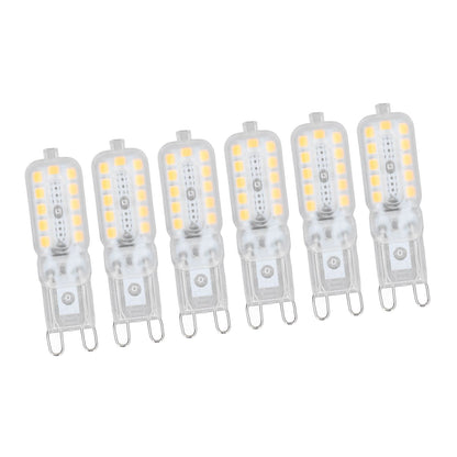 6pcs G9 LED Bulb 5W Transparent Cover 22LED Dimmable G9 Light Bulb for Ceiling Light Wall Light Table Light Natural White 220-240V