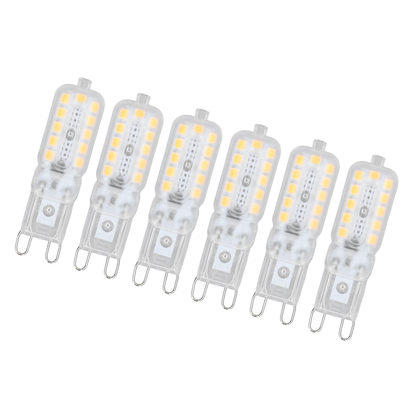 6pcs G9 LED Bulb 5W Transparent Cover 22LED Dimmable G9 Light Bulb for Ceiling Light Wall Light Table Light Natural White 220-240V