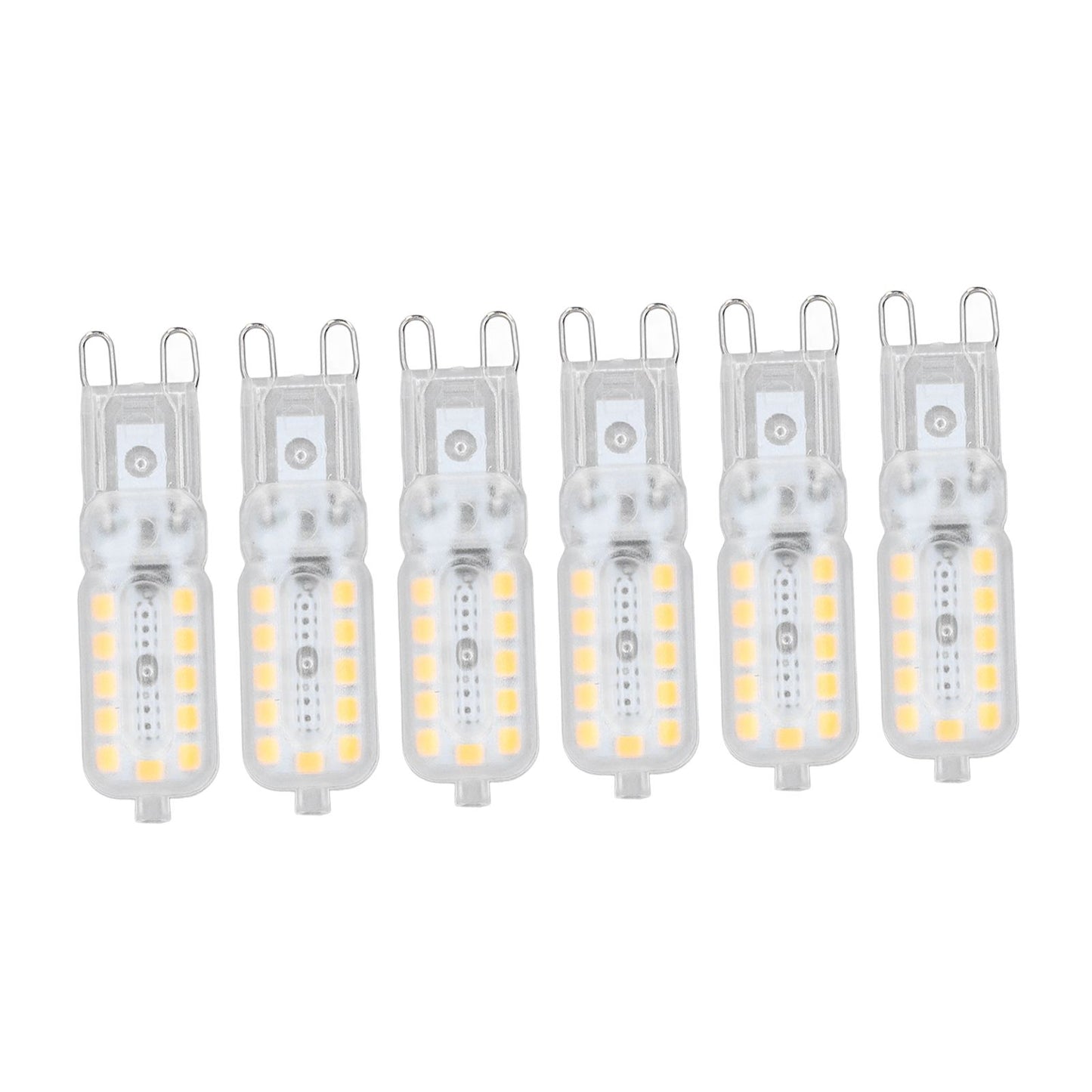 6pcs G9 LED Bulb 5W Transparent Cover 22LED Dimmable G9 Light Bulb for Ceiling Light Wall Light Table Light Natural White 220-240V