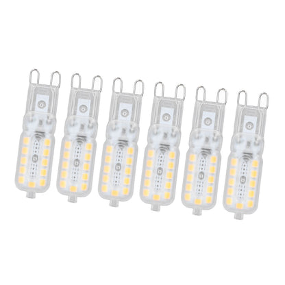 6pcs G9 LED Bulb 5W Transparent Cover 22LED Dimmable G9 Light Bulb for Ceiling Light Wall Light Table Light Natural White 220-240V