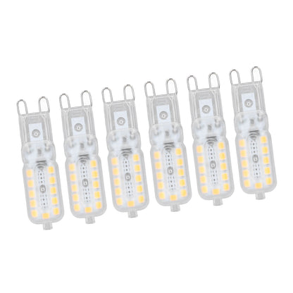 6pcs G9 LED Bulb 5W Transparent Cover 22LED Dimmable G9 Light Bulb for Ceiling Light Wall Light Table Light Natural White 220-240V