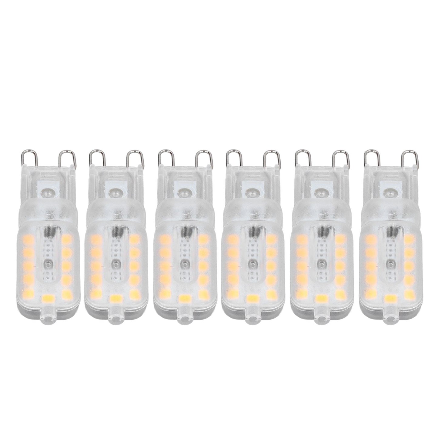 6pcs G9 LED Bulb 5W Transparent Cover 22LED Dimmable G9 Light Bulb for Ceiling Light Wall Light Table Light Natural White 220-240V