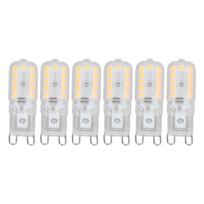 6pcs G9 LED Bulb 5W Transparent Cover 22LED Dimmable G9 Light Bulb for Ceiling Light Wall Light Table Light Natural White 220-240V