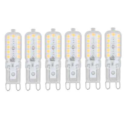 6pcs G9 LED Bulb 5W Transparent Cover 22LED Dimmable G9 Light Bulb for Ceiling Light Wall Light Table Light Warm White 220-240V