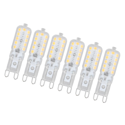 6pcs G9 LED Bulb 5W Transparent Cover 22LED Dimmable G9 Light Bulb for Ceiling Light Wall Light Table Light Warm White 220-240V