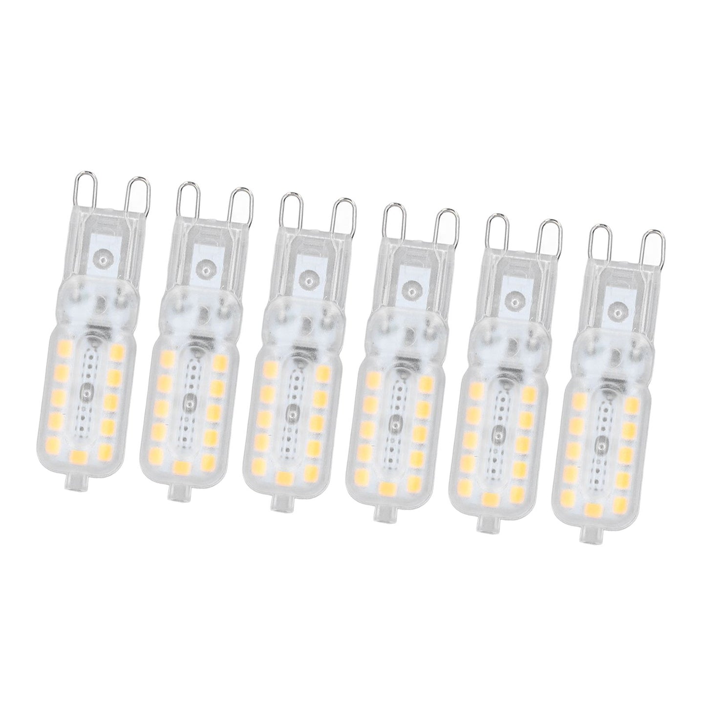 6pcs G9 LED Bulb 5W Transparent Cover 22LED Dimmable G9 Light Bulb for Ceiling Light Wall Light Table Light Warm White 220-240V