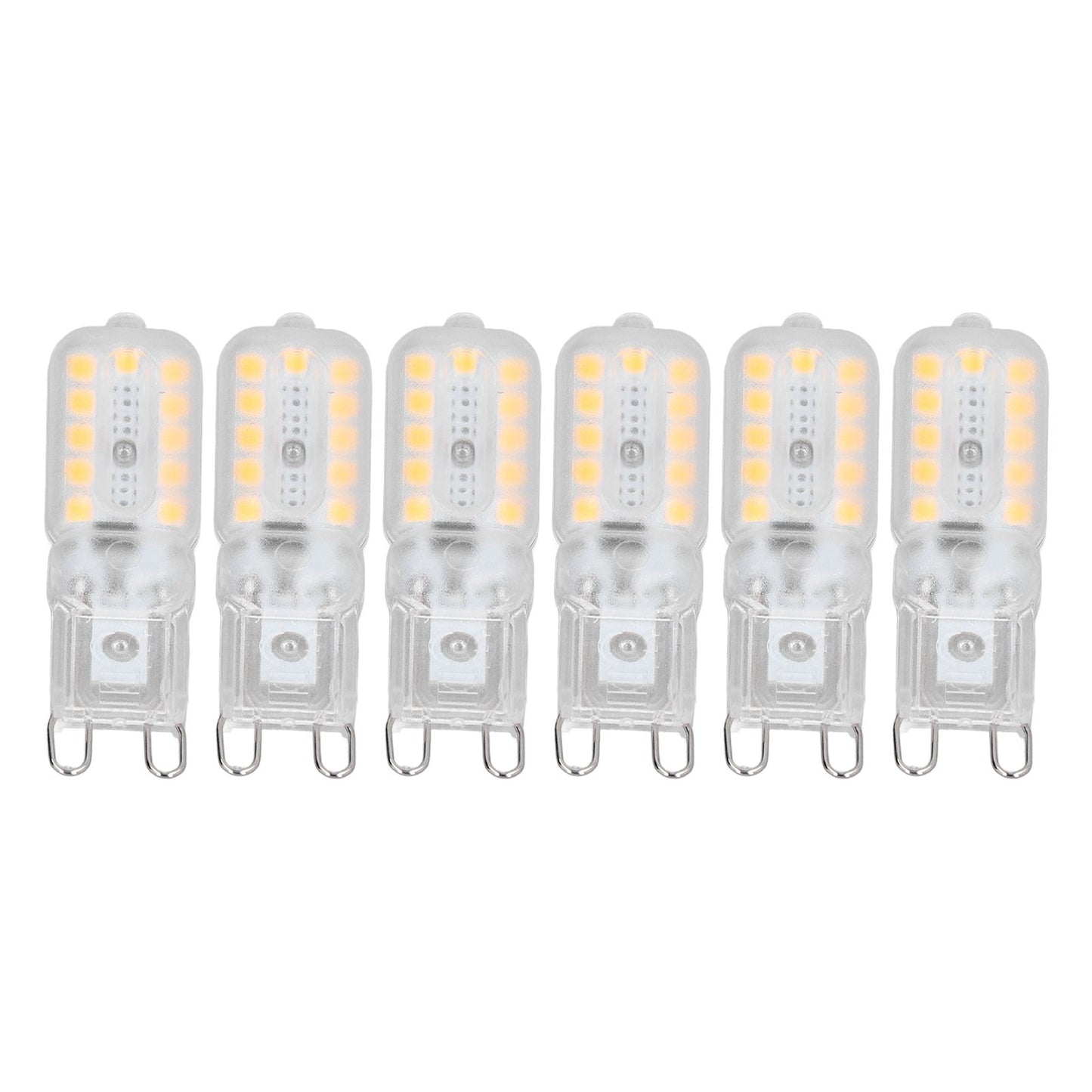 6pcs G9 LED Bulb 5W Transparent Cover 22LED Dimmable G9 Light Bulb for Ceiling Light Wall Light Table Light Warm White 220-240V