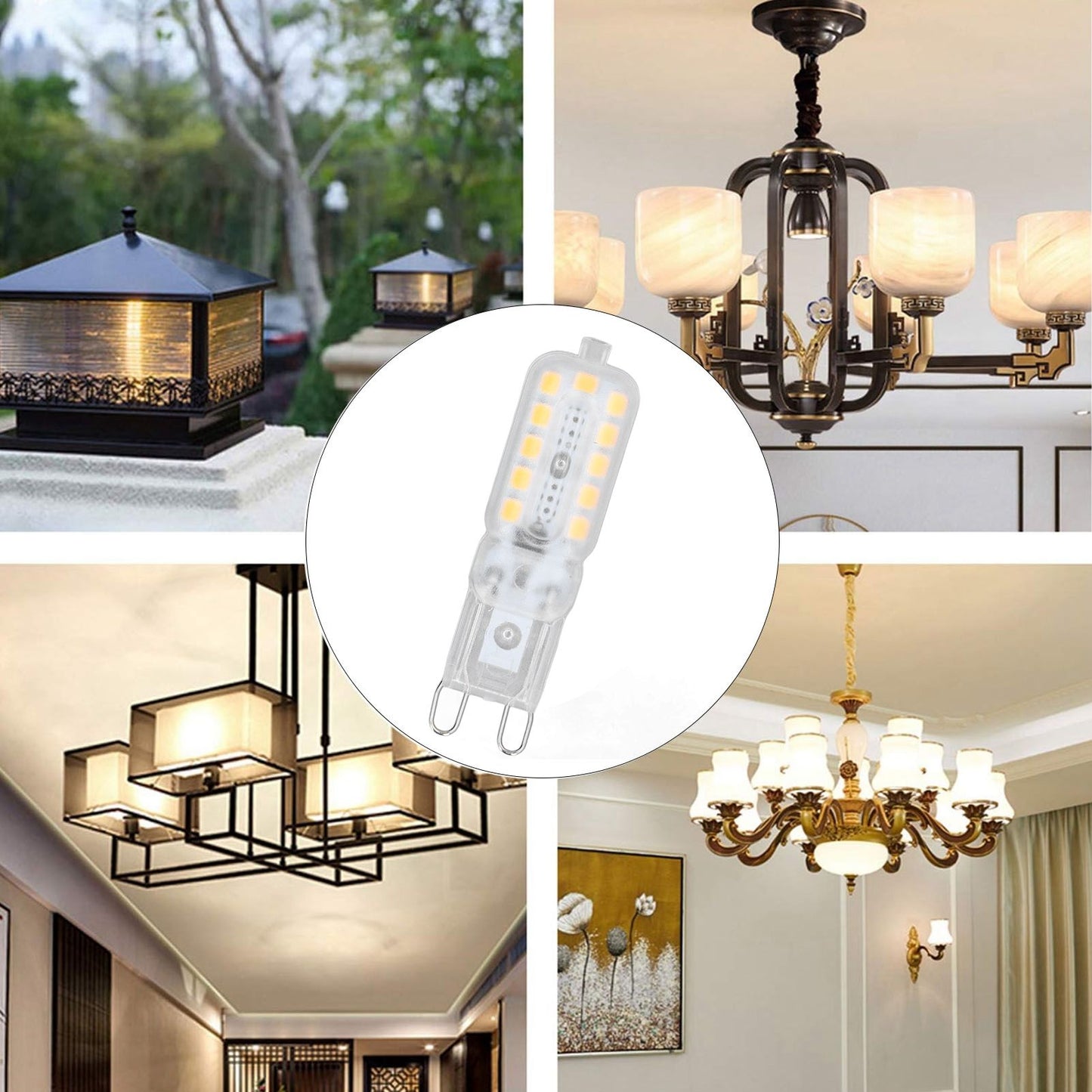 6pcs G9 LED Bulb 5W Transparent Cover 22LED Dimmable G9 Light Bulb for Ceiling Light Wall Light Table Light Warm White 220-240V