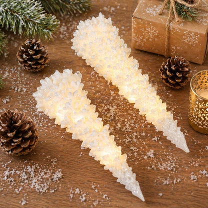 Illuminated Christmas Tree Decoration Mini LED Night Light Resin Desktop Ornament for Holiday Home Decor and Festive Tabletop Ambiance (L)