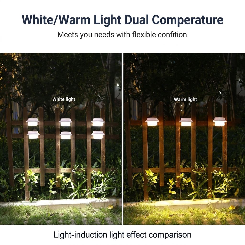 Solar Powered Smart Wall Light with Auto Dusk-to-Dawn Sensor, IP65 Waterproof Fence & Garden Accent Lighting, Available in 3000K Warm White or 6000K Cool White, Ideal for Patio, Pathway, and Courtyard Ambient Glow (16PCS, Black Housing‑Warm White Light)