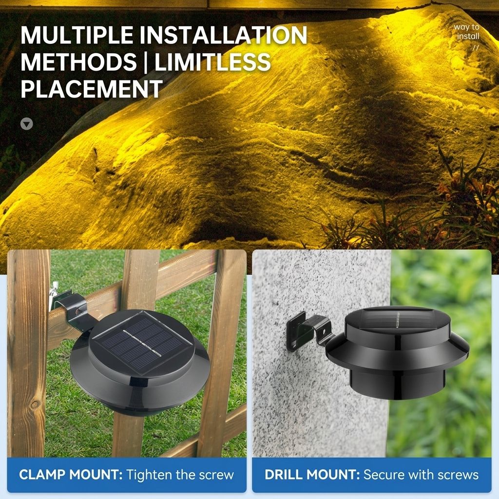 Solar Powered Smart Wall Light with Auto Dusk-to-Dawn Sensor, IP65 Waterproof Fence & Garden Accent Lighting, Available in 3000K Warm White or 6000K Cool White, Ideal for Patio, Pathway, and Courtyard Ambient Glow (8PCS, Black Housing‑Warm White Light)