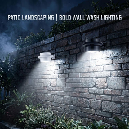 Solar Powered Smart Wall Light with Auto Dusk-to-Dawn Sensor, IP65 Waterproof Fence & Garden Accent Lighting, Available in 3000K Warm White or 6000K Cool White, Ideal for Patio, Pathway, and Courtyard Ambient Glow (8PCS, Black Housing‑Warm White Light)
