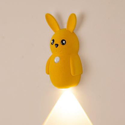 Adorable bunny-shaped motion sensor wall light with magnetic mounting, flicker-free LED, and three color temperatures—perfect for bedrooms, hallways, and staircases to create a warm, hands-free glow at night. (Blush, 2PCS)