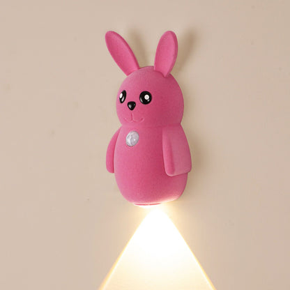 Adorable bunny-shaped motion sensor wall light with magnetic mounting, flicker-free LED, and three color temperatures—perfect for bedrooms, hallways, and staircases to create a warm, hands-free glow at night. (Grey, 2PCS)